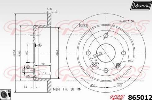 Maxtech 865012.0060 - Kočioni disk www.molydon.hr