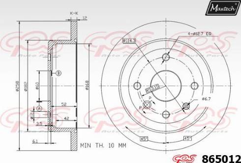 Maxtech 865012.0000 - Kočioni disk www.molydon.hr