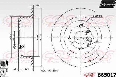 Maxtech 865017.6060 - Kočioni disk www.molydon.hr