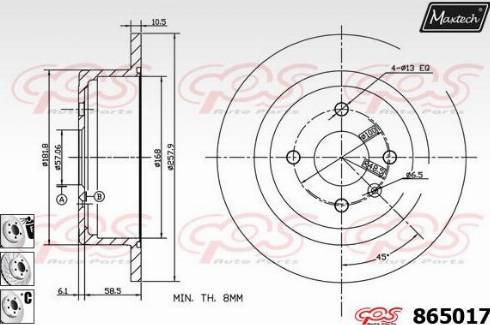 Maxtech 865017.6880 - Kočioni disk www.molydon.hr