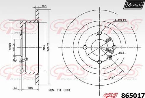 Maxtech 865017.0000 - Kočioni disk www.molydon.hr