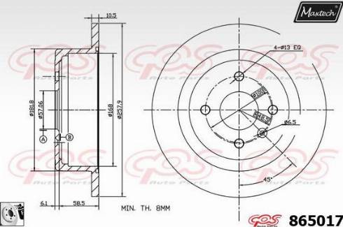 Maxtech 865017.0080 - Kočioni disk www.molydon.hr