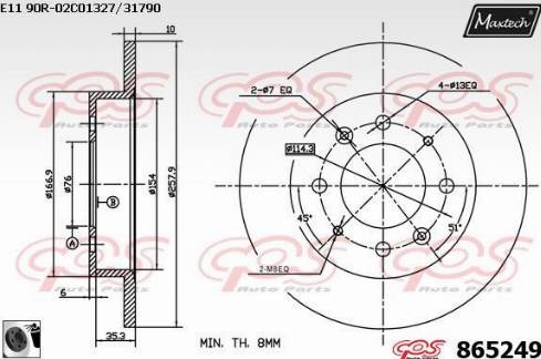 Maxtech 865249.0060 - Kočioni disk www.molydon.hr