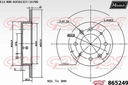 Maxtech 865249.0000 - Kočioni disk www.molydon.hr