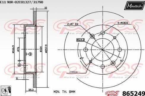 Maxtech 865249.0080 - Kočioni disk www.molydon.hr