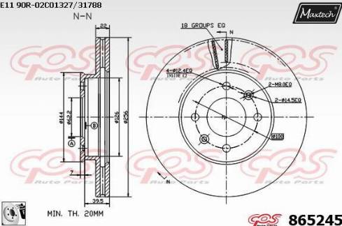 Maxtech 865245.0080 - Kočioni disk www.molydon.hr