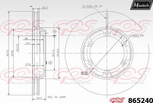 Maxtech 865240.0000 - Kočioni disk www.molydon.hr