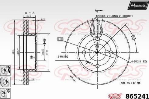 Maxtech 865241.6980 - Kočioni disk www.molydon.hr