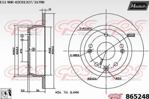 Maxtech 865248.0080 - Kočioni disk www.molydon.hr