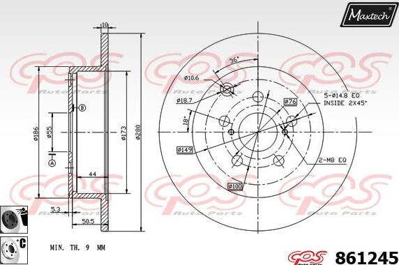 Maxtech 865259 - Kočioni disk www.molydon.hr