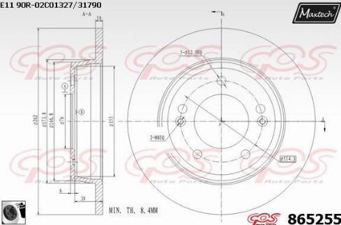 Maxtech 865255.0060 - Kočioni disk www.molydon.hr