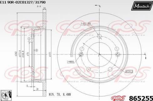 Maxtech 865255.0080 - Kočioni disk www.molydon.hr