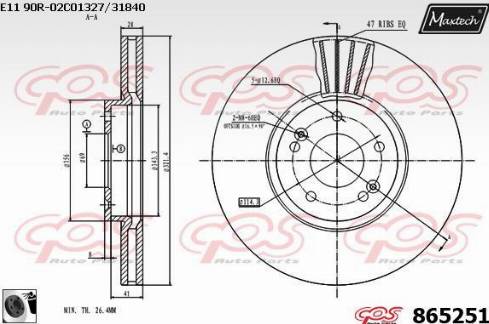 Maxtech 865251.0060 - Kočioni disk www.molydon.hr