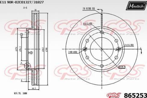 Maxtech 865253.0000 - Kočioni disk www.molydon.hr