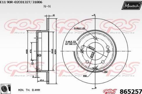 Maxtech 865257.0060 - Kočioni disk www.molydon.hr