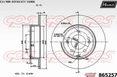 Maxtech 865257.0000 - Kočioni disk www.molydon.hr