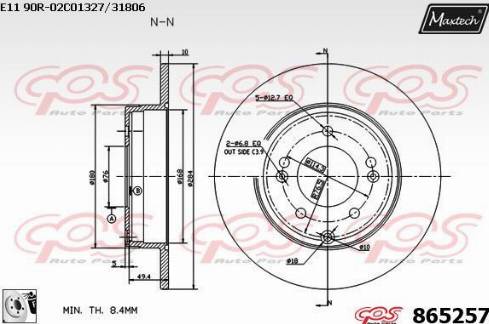 Maxtech 865257.0080 - Kočioni disk www.molydon.hr