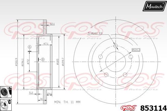 Maxtech 865269 - Kočioni disk www.molydon.hr