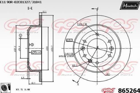 Maxtech 865264.0060 - Kočioni disk www.molydon.hr