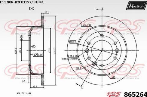 Maxtech 865264.0000 - Kočioni disk www.molydon.hr