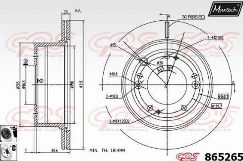 Maxtech 865265.6060 - Kočioni disk www.molydon.hr