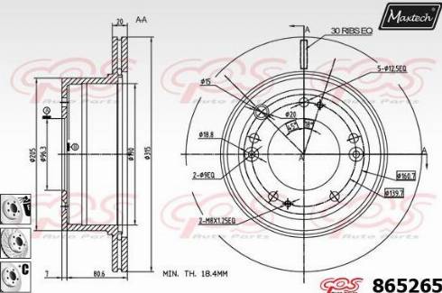 Maxtech 865265.6880 - Kočioni disk www.molydon.hr