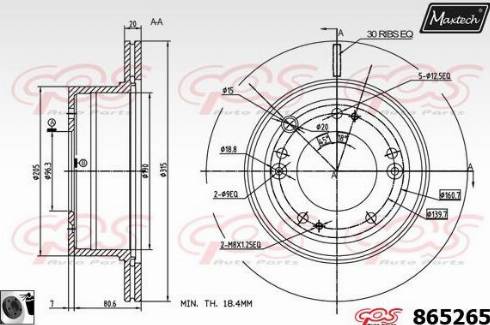 Maxtech 865265.0060 - Kočioni disk www.molydon.hr