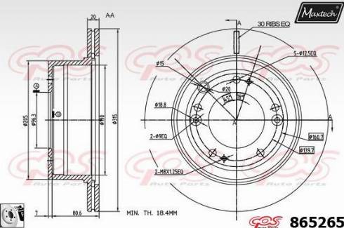 Maxtech 865265.0080 - Kočioni disk www.molydon.hr