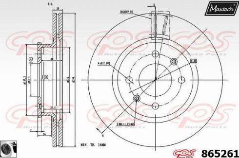 Maxtech 865261.0060 - Kočioni disk www.molydon.hr