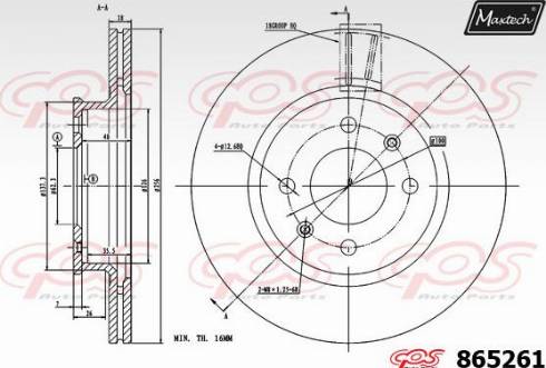 Maxtech 865261.0000 - Kočioni disk www.molydon.hr