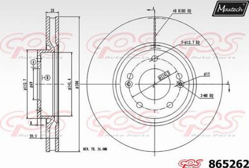 Maxtech 865262.0000 - Kočioni disk www.molydon.hr