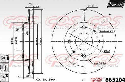 Maxtech 865204.6880 - Kočioni disk www.molydon.hr