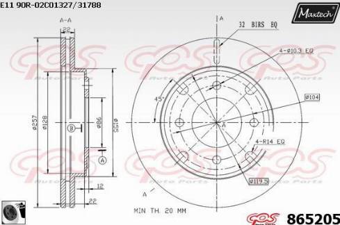 Maxtech 865205.0060 - Kočioni disk www.molydon.hr