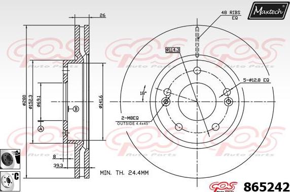 Maxtech 865205 - Kočioni disk www.molydon.hr