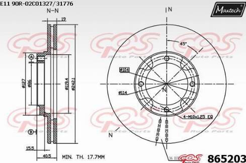 Maxtech 865203.0000 - Kočioni disk www.molydon.hr