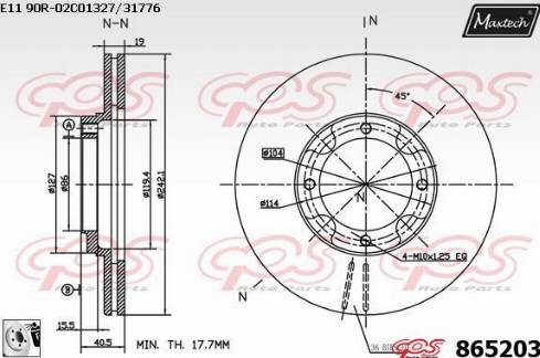 Maxtech 865203.0080 - Kočioni disk www.molydon.hr