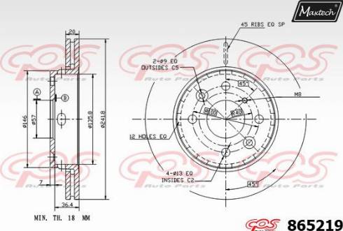 Maxtech 865219.0000 - Kočioni disk www.molydon.hr