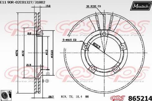 Maxtech 865214.0060 - Kočioni disk www.molydon.hr