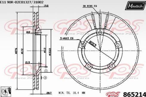 Maxtech 865214.0080 - Kočioni disk www.molydon.hr