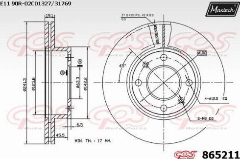 Maxtech 865211.0000 - Kočioni disk www.molydon.hr