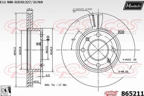 Maxtech 865211.0080 - Kočioni disk www.molydon.hr