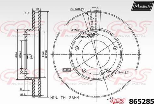 Maxtech 865285.0000 - Kočioni disk www.molydon.hr