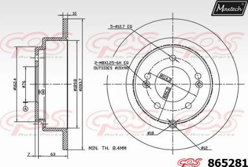 Maxtech 865281.0000 - Kočioni disk www.molydon.hr