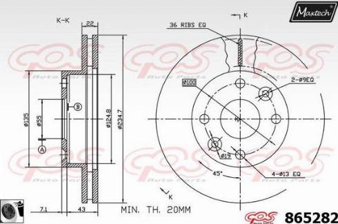 Maxtech 865282.0060 - Kočioni disk www.molydon.hr