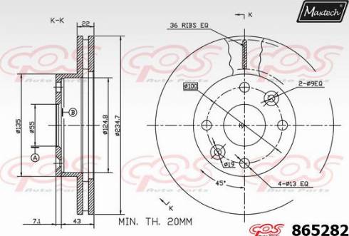 Maxtech 865282.0000 - Kočioni disk www.molydon.hr