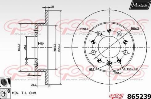 Maxtech 865239.6060 - Kočioni disk www.molydon.hr