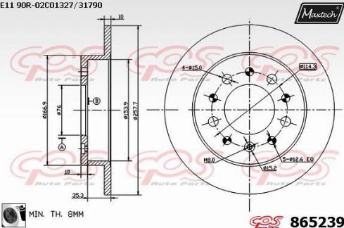 Maxtech 865239.0060 - Kočioni disk www.molydon.hr