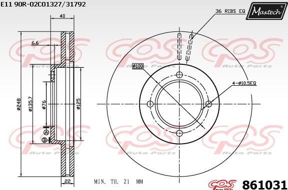 Maxtech 865239 - Kočioni disk www.molydon.hr