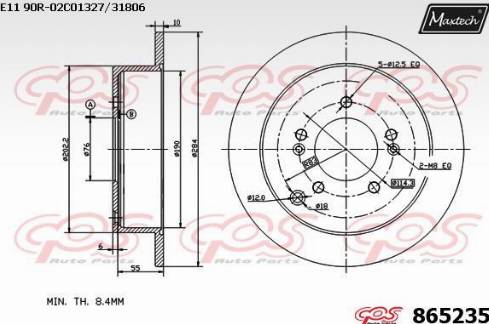 Maxtech 865235.0000 - Kočioni disk www.molydon.hr