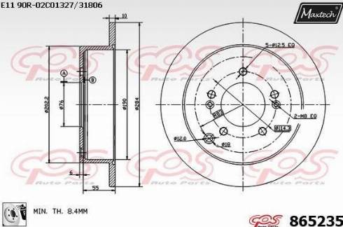 Maxtech 865235.0080 - Kočioni disk www.molydon.hr